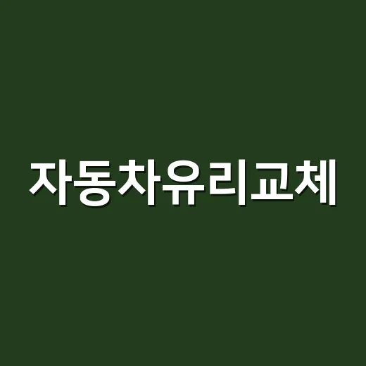 자동차유리교체, 작은 돌빵에도 필요할까요? - 요약