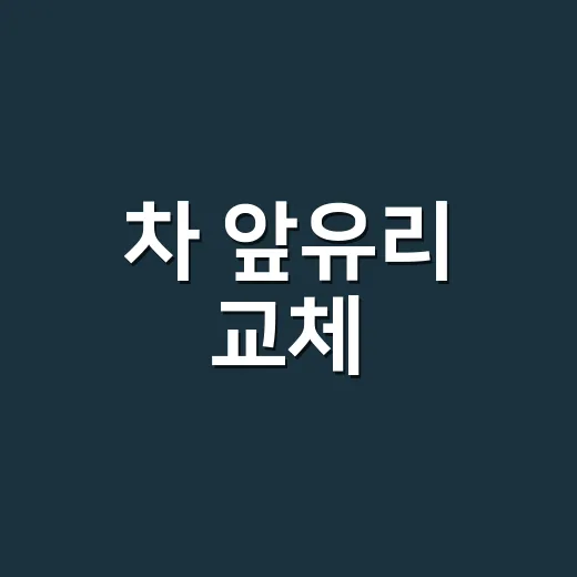 차 앞유리 교체, 돌빵 하나에도 해야 할까요? - 요약