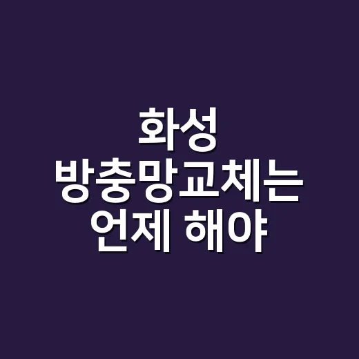 화성 방충망교체는 언제 해야 할까요? - 요약