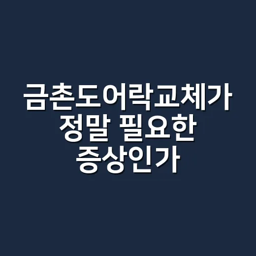 금촌도어락교체가 정말 필요한 증상인가요? - 요약
