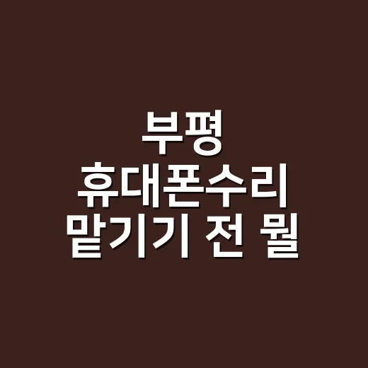 부평 휴대폰수리 맡기기 전 뭘 확인해야 할까요? - 요약