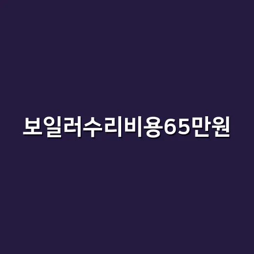보일러수리비용65만원, 그대로 내야 할까요? - 요약