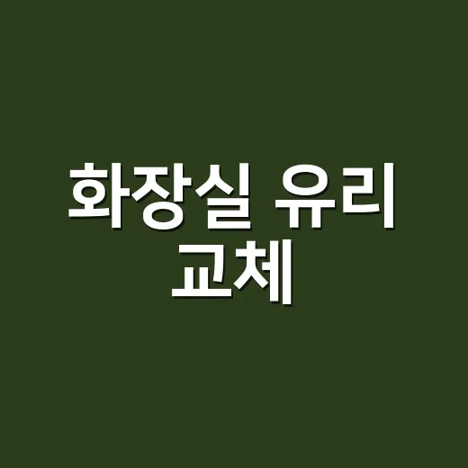 화장실 유리 교체, 지금 기사 불러야 할까요? - 요약