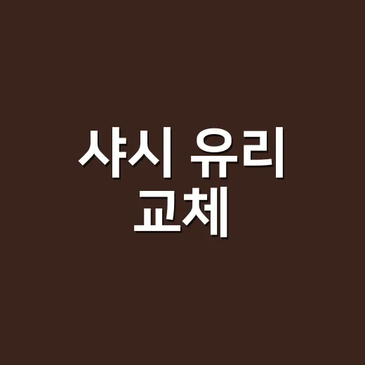 샤시 유리 교체, 유리만 갈아도 될까요? - 요약