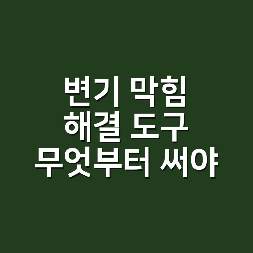 변기 막힘 해결 도구 무엇부터 써야 할까요? - 요약