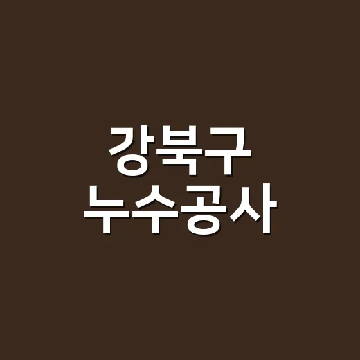 강북구 누수공사, 벽부터 뜯어야 할까요? - 요약