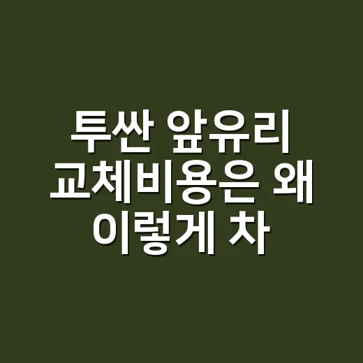투싼 앞유리 교체비용은 왜 이렇게 차이 날까요? - 요약