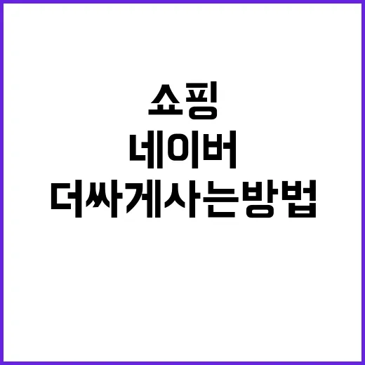 네이버쇼핑에서 같은 상품 더 싸게 사는 방법 - 요약