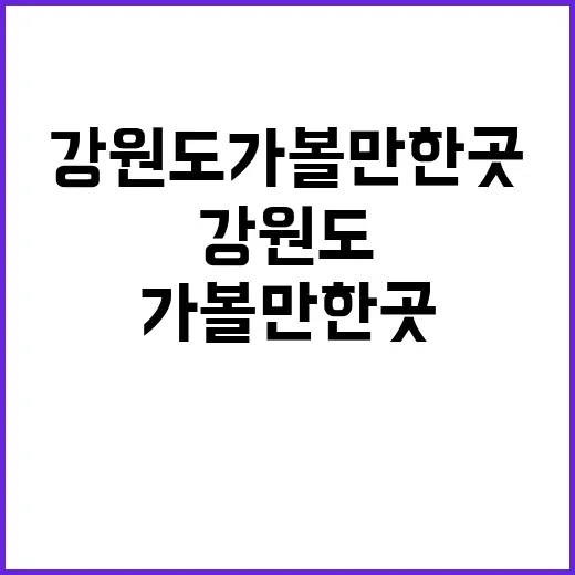 강원도가볼만한곳 처음 고를 때 실패 줄이는 방법 - 요약