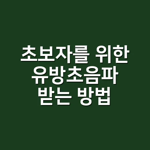 초보자를 위한 유방초음파 받는 방법: 언제 가고 무엇을 확인할까 - 요약