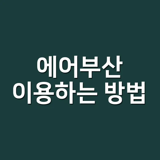 에어부산 이용하는 방법, 수하물부터 좌석 선택까지 헷갈리는 것만 콕 집어 보기 - 요약