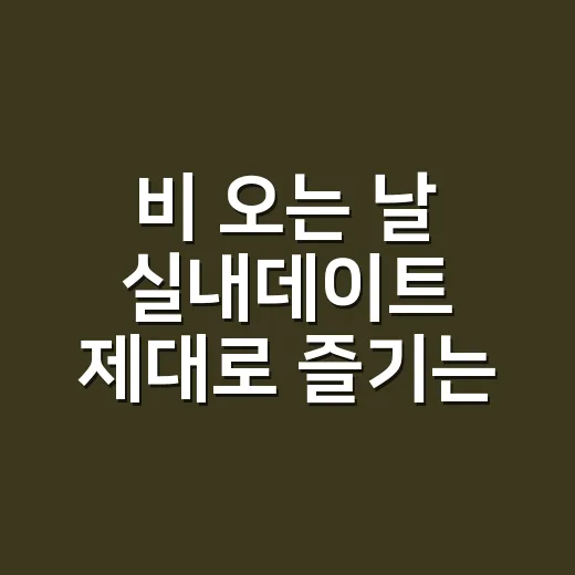 비 오는 날 실내데이트 제대로 즐기는 방법 - 요약