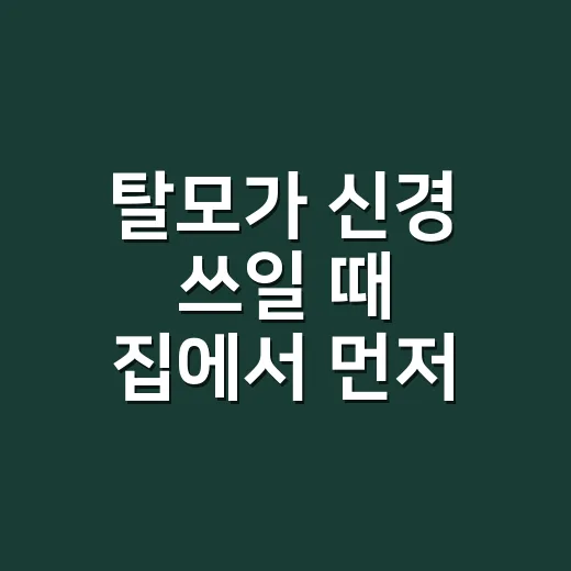 탈모가 신경 쓰일 때 집에서 먼저 점검하는 방법 - 요약