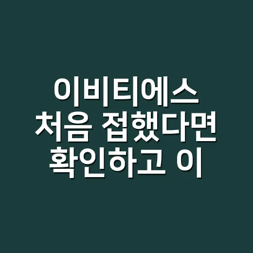 이비티에스 처음 접했다면 확인하고 이용하는 방법 - 요약
