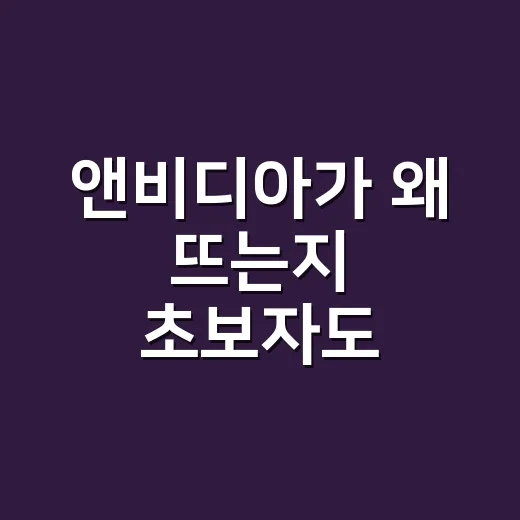앤비디아가 왜 뜨는지 초보자도 이해하는 방법 - 요약