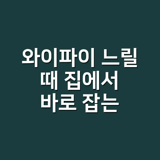 와이파이 느릴 때 집에서 바로 잡는 방법