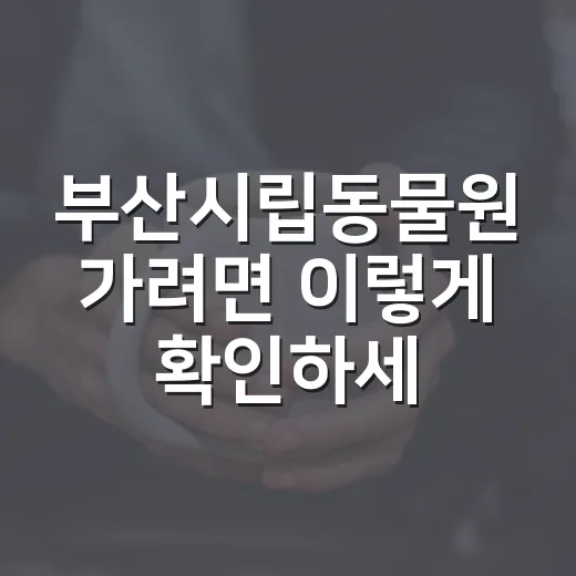 부산시립동물원 가려면 이렇게 확인하세요 - 요약