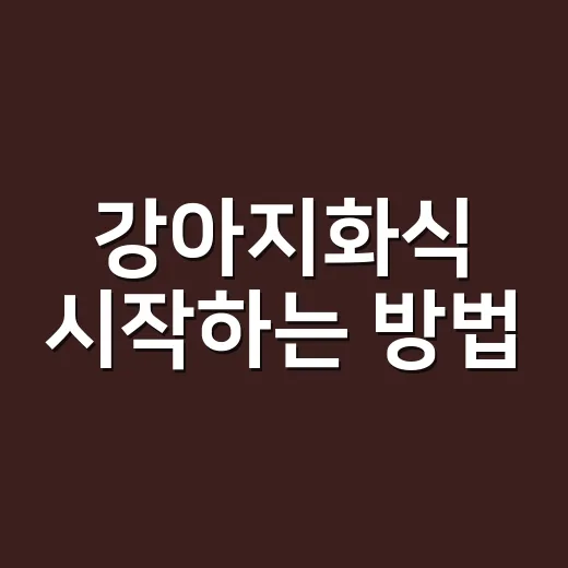 강아지화식 시작하는 방법, 초보 보호자가 헷갈리지 않게 준비하기 - 요약