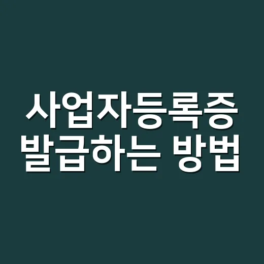 사업자등록증 발급하는 방법, 처음 신청할 때 헷갈리는 부분만 콕 집어보기 - 요약