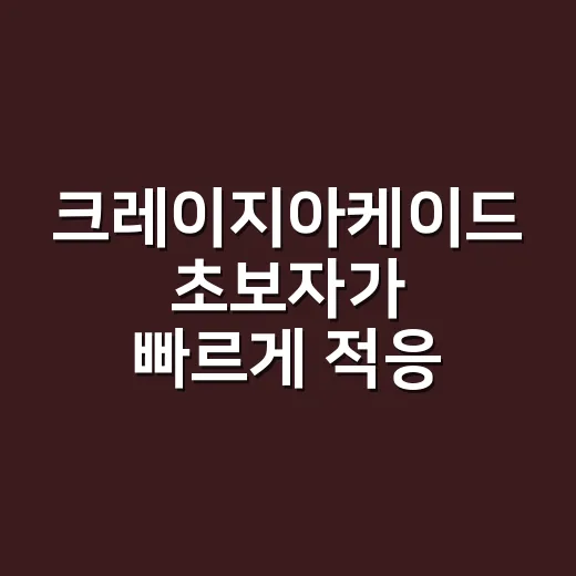 크레이지아케이드 초보자가 빠르게 적응하는 방법 - 요약