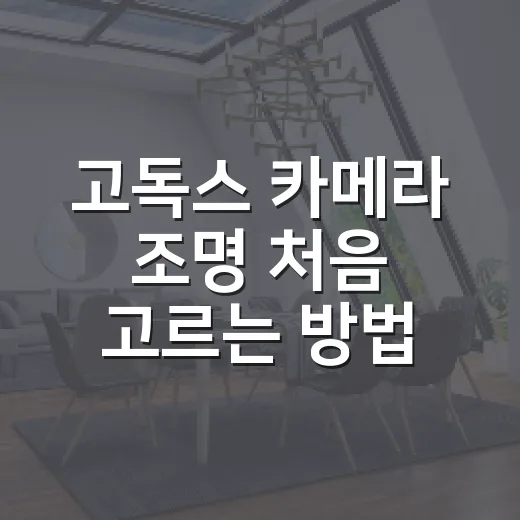 고독스 카메라 조명 처음 고르는 방법 - 요약