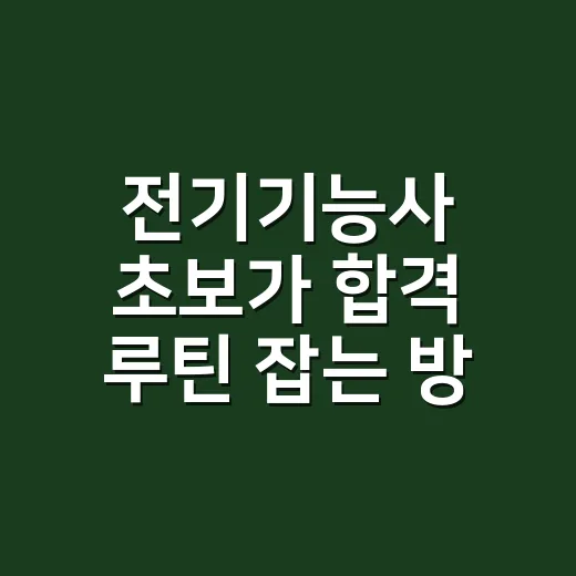 전기기능사 초보가 합격 루틴 잡는 방법 - 요약