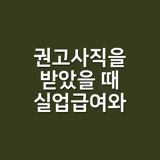 권고사직을 받았을 때 실업급여와 사직서 확인하는 방법 - 요약