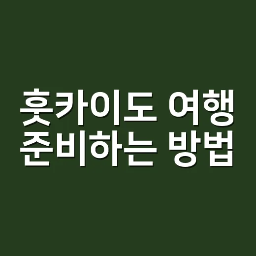 훗카이도 여행 준비하는 방법: 계절별 코스와 교통 동선 잡기 - 요약