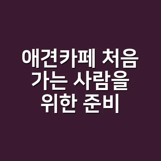 애견카페 처음 가는 사람을 위한 준비 방법과 매너 체크 - 요약