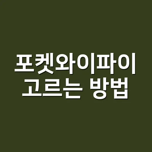 포켓와이파이 고르는 방법, 여행 전에 이것만 확인하면 덜 헤맵니다 - 요약