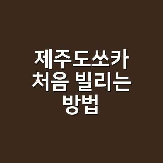 제주도쏘카 처음 빌리는 방법, 공항 도착 후 헤매지 않으려면 이렇게 - 요약