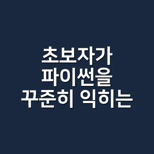 초보자가 파이썬을 꾸준히 익히는 방법 - 요약