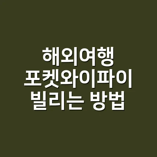 해외여행 포켓와이파이 빌리는 방법, 초보자는 이렇게 준비하면 편해요 - 요약