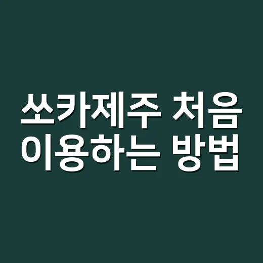 쏘카제주 처음 이용하는 방법, 공항부터 반납까지 이렇게 준비하기