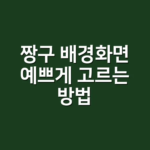 짱구 배경화면 예쁘게 고르는 방법, 폰 화면에 딱 맞게 쓰려면 이렇게 - 요약