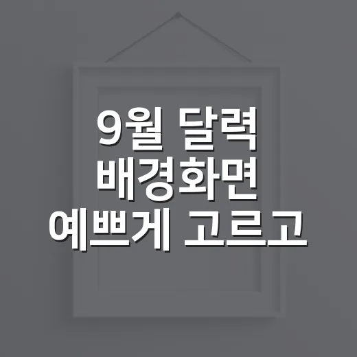 9월 달력 배경화면 예쁘게 고르고 깔끔하게 쓰는 방법 - 요약