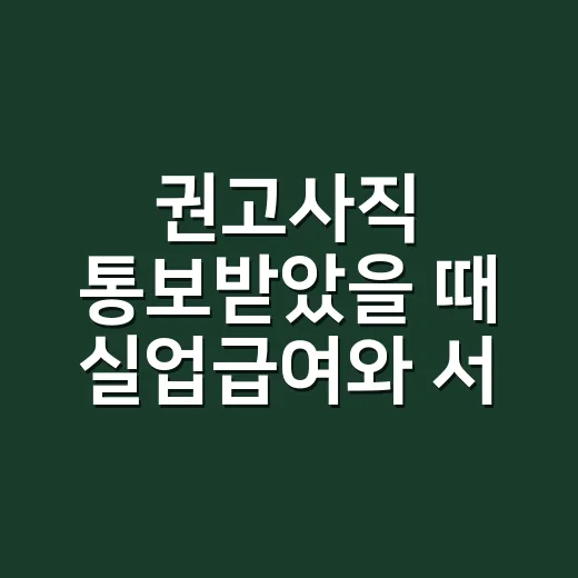 권고사직 통보받았을 때 실업급여와 서류 챙기는 방법 - 요약
