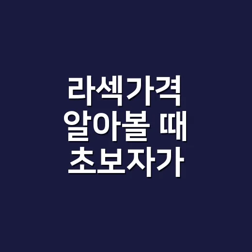 라섹가격 알아볼 때 초보자가 놓치지 말아야 할 비용 확인 방법 - 요약
