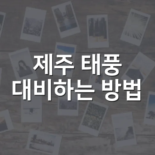 제주 태풍 대비하는 방법, 여행 전부터 집 점검까지 이렇게 챙기세요 - 요약