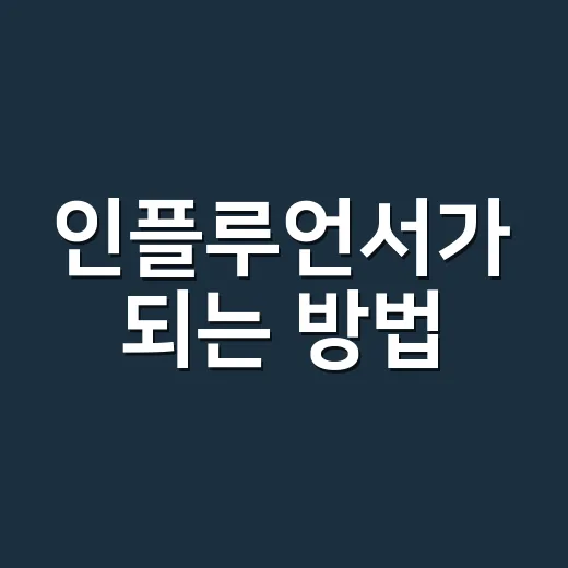 인플루언서가 되는 방법: 시작부터 성공까지 - 요약