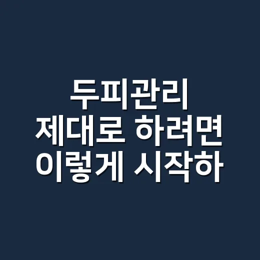 두피관리 제대로 하려면 이렇게 시작하세요 - 요약