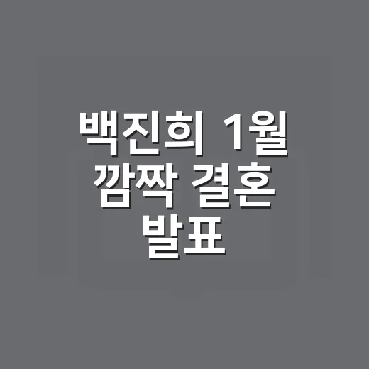 백진희 1월 깜짝 결혼 발표, 예비신랑 정보와 앞으로의 활동 보는 방법 - 요약
