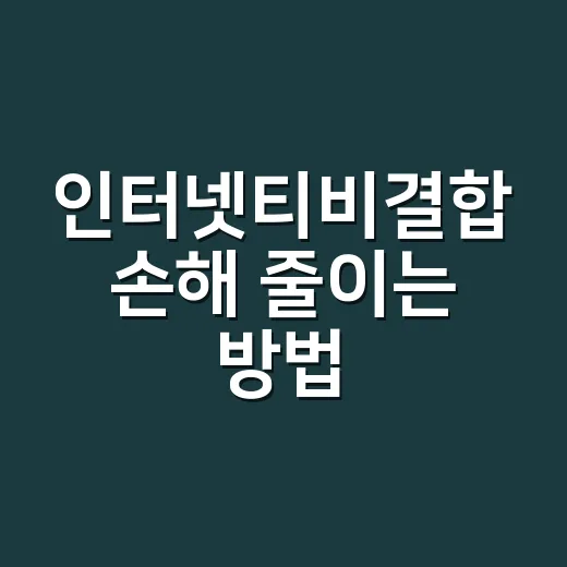 인터넷티비결합 손해 줄이는 방법, 가입 전 보는 5가지 - 요약