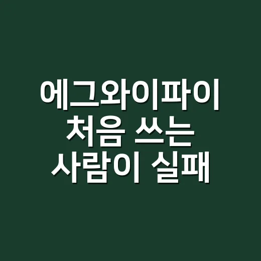 에그와이파이 처음 쓰는 사람이 실패 줄이는 방법 - 요약
