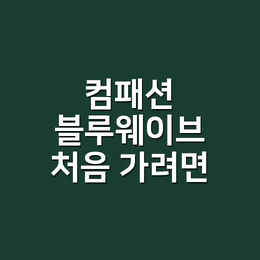 컴패션 블루웨이브 처음 가려면 이렇게 준비하면 됩니다 - 요약