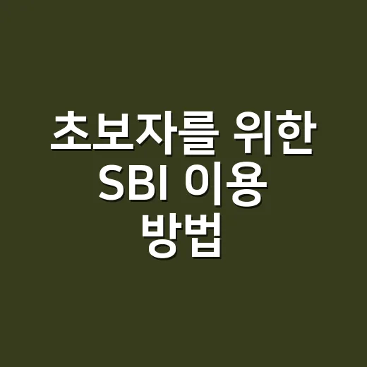 초보자를 위한 SBI 이용 방법, 대출·예금 확인 전에 챙길 것 - 요약