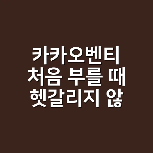 카카오벤티 처음 부를 때 헷갈리지 않는 이용 방법 - 요약