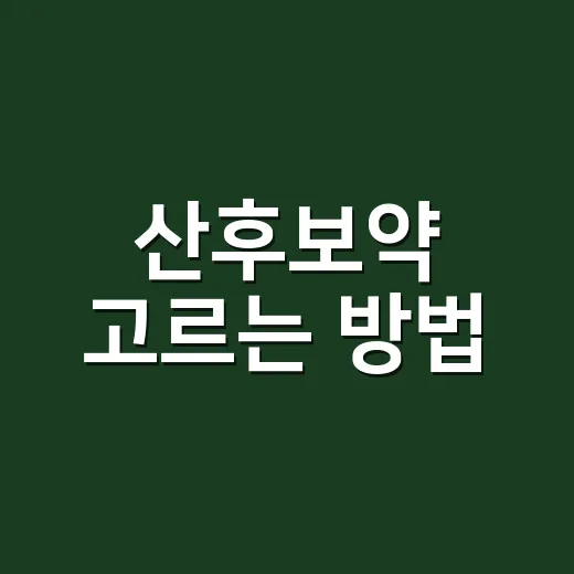 산후보약 고르는 방법, 출산 후 몸 상태별로 이렇게 판단하기 - 요약