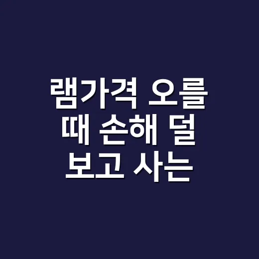 램가격 오를 때 손해 덜 보고 사는 방법 - 요약