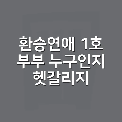 환승연애 1호 부부 누구인지 헷갈리지 않게 보는 방법 - 요약